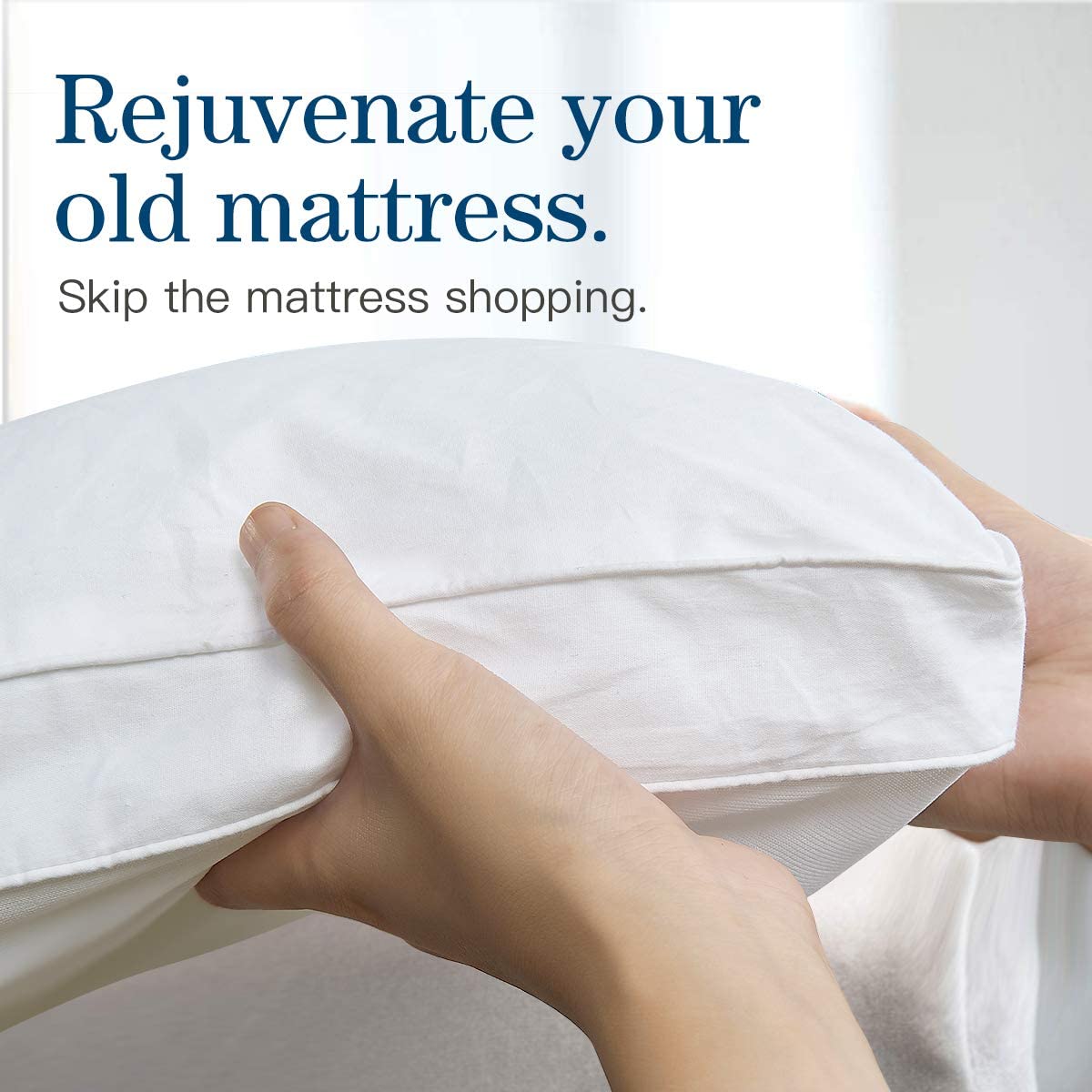 Giselle Bamboo Blend Pillowtop Mattress Topper — 45cm Deep Fitted Skirt — Allure Home Collections