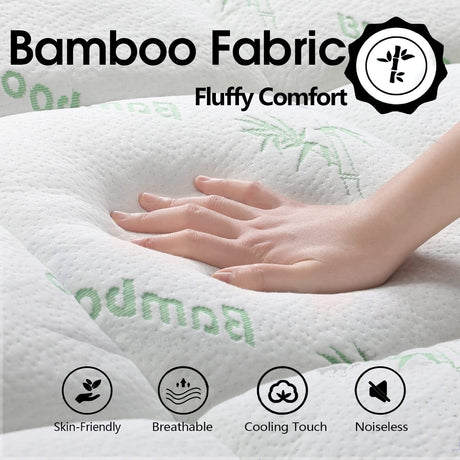 Giselle Bamboo Blend Pillowtop Mattress Topper — 45cm Deep Fitted Skirt — Allure Home Collections