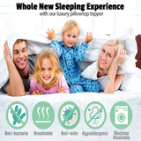 Bamboo Pillowtop Mattress Topper — Queen 153 x 203cm, Natural Cooling — Allure Home Collections