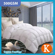 Watervale 500gsm goose down feather quilt in king with cotton bamboo cover on a styled bed