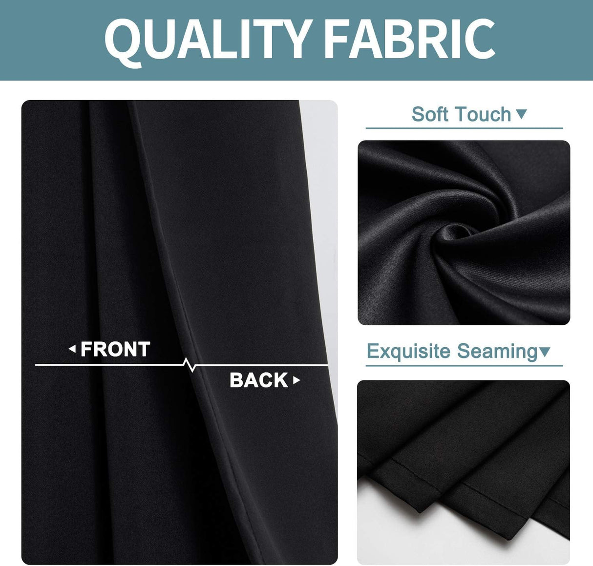 Premium 3-Layer Blockout Eyelet Curtains — Pair 132 x 114cm — Allure Home Collections