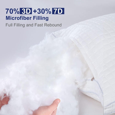 2xQueen Adjustable Luxury Cotton Pillows