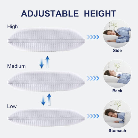 Luxury Adjustable Cotton Pillows - Set of 2