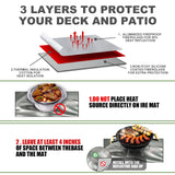 Fireproof BBQ Grill Protective Mat, silver, corner detail