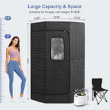 Portable steam sauna tent with foldable chair and remote