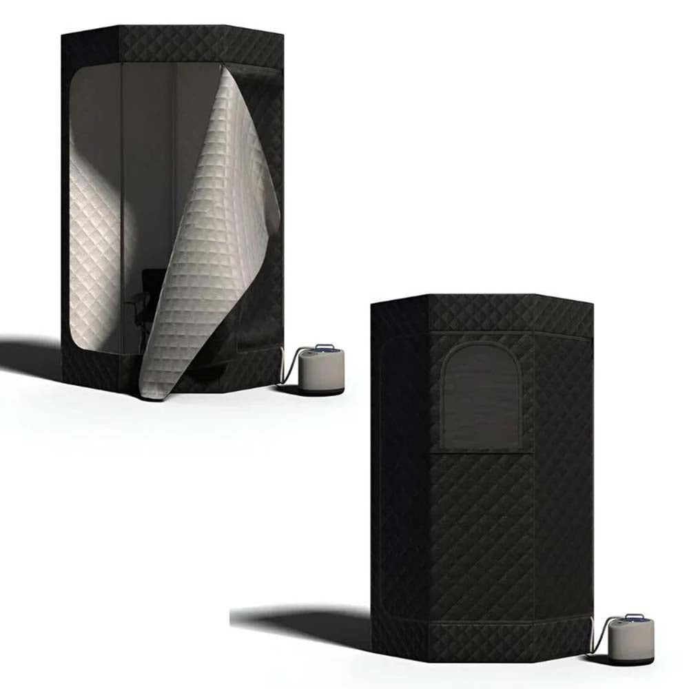 Portable steam sauna tent with foldable chair and remote