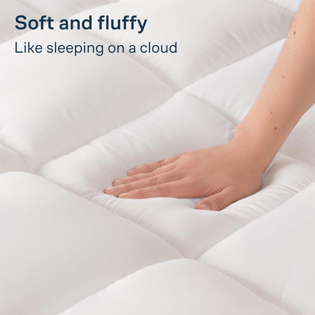 Allure Luxury Bamboo Charcoal Pillowtop Mattress Topper — Single, Hypoallergenic — Allure Home Collections
