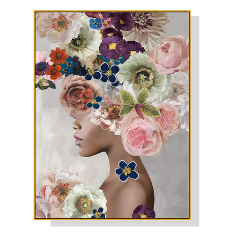 Foolish In Love II canvas wall art 70 x 100 cm in a gold floating frame