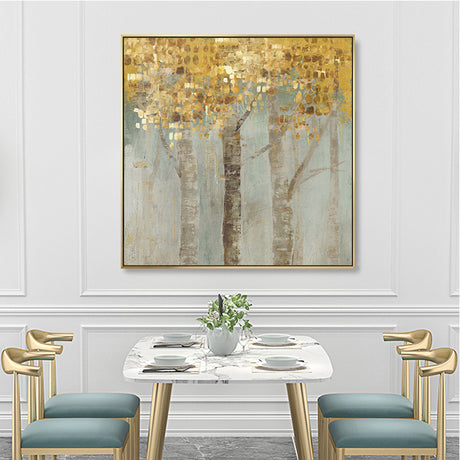 Detail of the golden leaf artwork printed on premium canvas