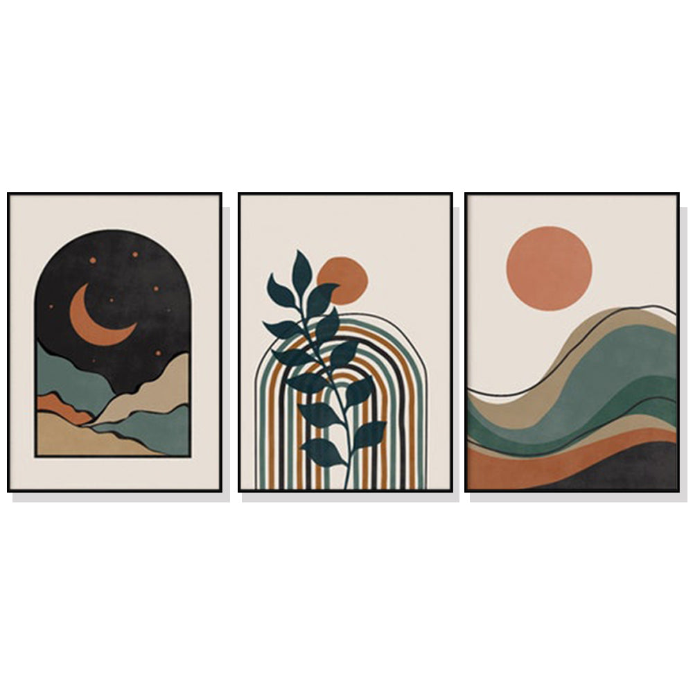 Abstract — 3-Panel Framed Canvas Set for Living Room and Home Office — Allure Home Collections