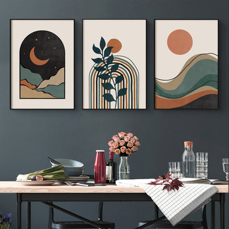 Abstract — 3-Panel Framed Canvas Set for Living Room and Home Office — Allure Home Collections