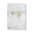 Soft gold and white abstract canvas print in a white floating frame