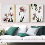 Tulip Flower — Gold-Framed 3-Panel Floral Canvas Set — Allure Home Collections