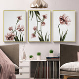 Tulip Flower — Gold-Framed 3-Panel Floral Canvas Set — Allure Home Collections