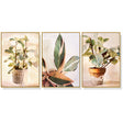 Botanical Leaves Watercolour — Gold-Framed 3-Panel Canvas Set — Allure Home Collections