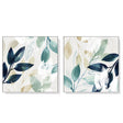 Watercolour Botanical Leaves — White-Framed 2-Panel Canvas Set — Allure Home Collections