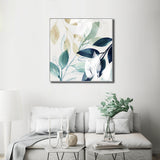 Watercolour Botanical Leaves — White-Framed 2-Panel Canvas Set — Allure Home Collections