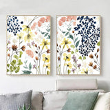 Flower Composition — Gold-Framed 2-Panel Floral Canvas Set — Allure Home Collections