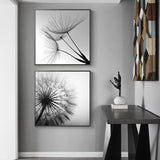 Black and White Dandelion — Floating Frame 2-Panel Canvas Set — Allure Home Collections
