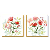 Florals — Gold-Framed 2-Panel Canvas Set, Australian-Made — Allure Home Collections