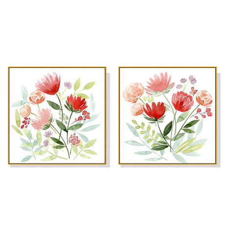 Florals — Gold-Framed 2-Panel Canvas Set, Australian-Made — Allure Home Collections