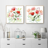 Florals — Gold-Framed 2-Panel Canvas Set, Australian-Made — Allure Home Collections