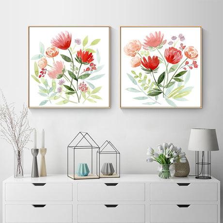 Florals — Gold-Framed 2-Panel Canvas Set, Australian-Made — Allure Home Collections