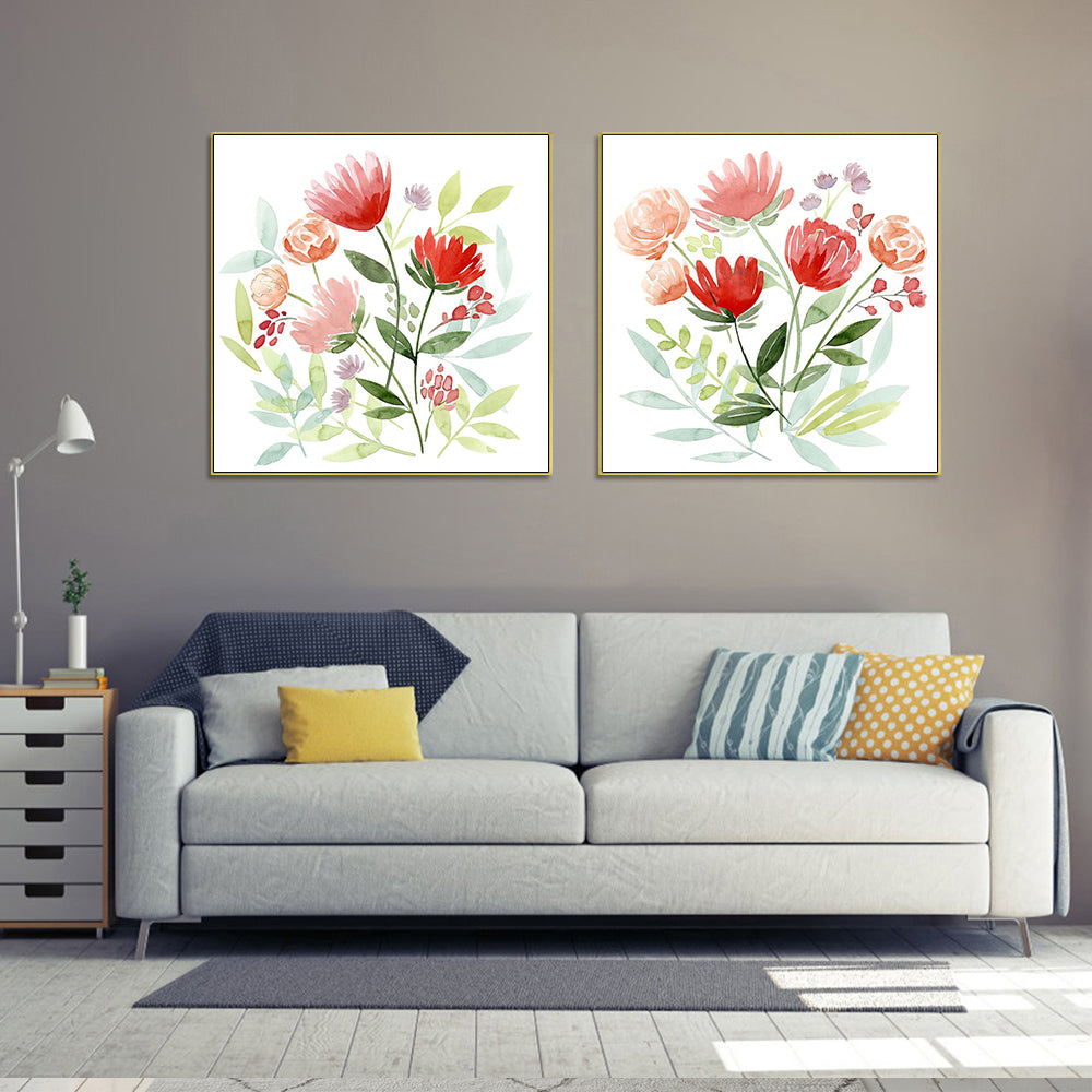Florals — Gold-Framed 2-Panel Canvas Set, Australian-Made — Allure Home Collections