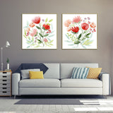 Florals — Gold-Framed 2-Panel Canvas Set, Australian-Made — Allure Home Collections