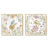 Floral Birds — Australian-Made Canvas Print for Living Rooms — Allure Home Collections