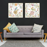 Floral Birds — Australian-Made Canvas Print for Living Rooms — Allure Home Collections