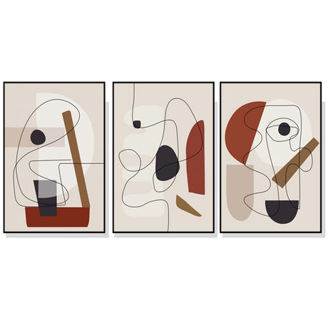 Abstract Line Art — 3-Panel Canvas Set — Allure Home Collections