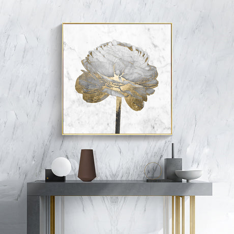 Gold and White Blossom — Gold-Framed 2-Panel Canvas Set — Allure Home Collections