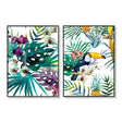 Toucan and Orchid — Black-Framed 2-Panel Canvas Set — Allure Home Collections