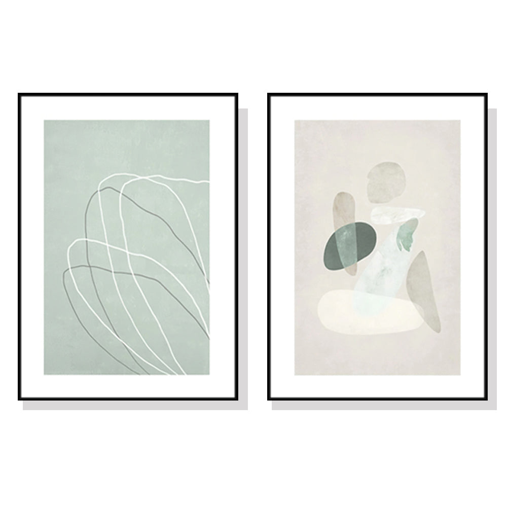 Abstract Body and Lines — Framed 2-Panel Canvas Set — Allure Home Collections