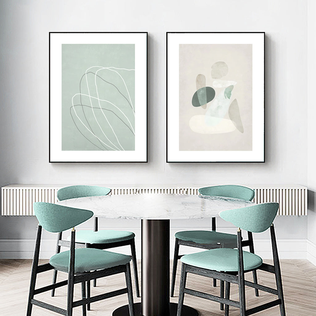 Abstract Body and Lines — Framed 2-Panel Canvas Set — Allure Home Collections