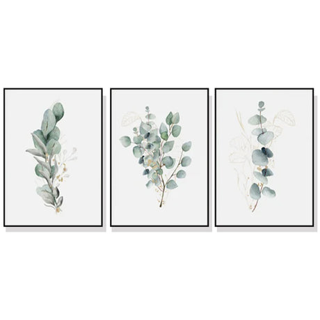 Eucalyptus Plant — Framed 3-Panel Canvas Set for Living Room and Bedroom — Allure Home Collections