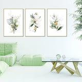 Green and Gold Watercolour Botanical — Gold-Framed Canvas Set — Allure Home Collections