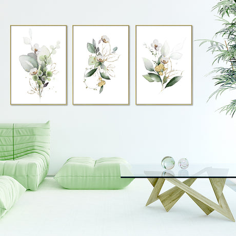 Green and Gold Watercolour Botanical — Gold-Framed Canvas Set — Allure Home Collections