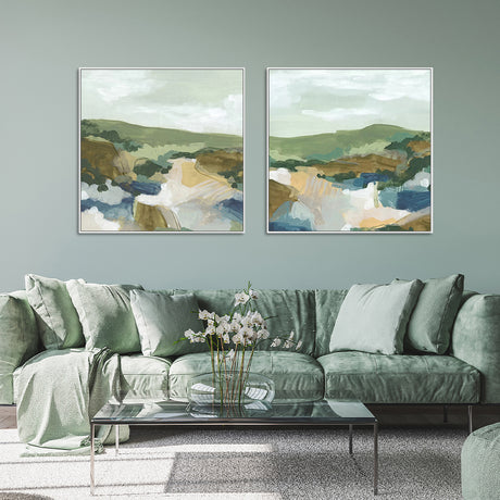 Abstract Landscape — White-Framed 2-Panel Canvas Set — Allure Home Collections