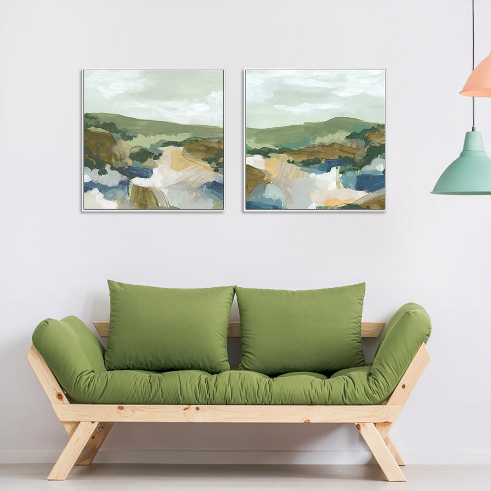 Abstract Landscape — White-Framed 2-Panel Canvas Set — Allure Home Collections