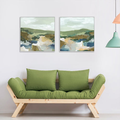 Abstract Landscape — White-Framed 2-Panel Canvas Set — Allure Home Collections
