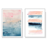Abstract Pink — White-Framed 2-Panel Canvas Set, Melbourne Hand-Framed — Allure Home Collections