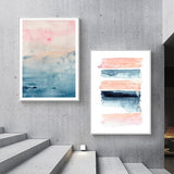 Abstract Pink — White-Framed 2-Panel Canvas Set, Melbourne Hand-Framed — Allure Home Collections