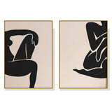 Female Figure — Gold-Framed 2-Panel Canvas Set — Allure Home Collections