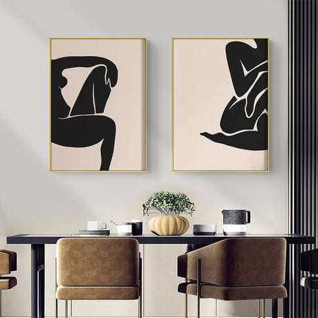 Female Figure — Gold-Framed 2-Panel Canvas Set — Allure Home Collections