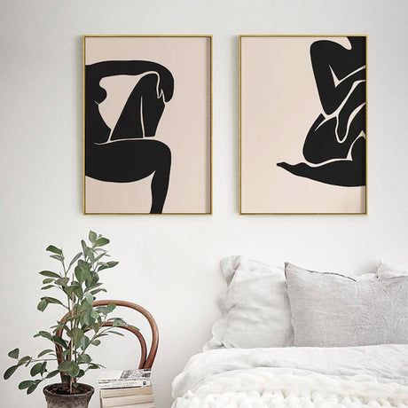 Female Figure — Gold-Framed 2-Panel Canvas Set — Allure Home Collections