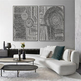 Clustered Dots — Framed 2-Panel Modern Abstract Canvas Set — Allure Home Collections