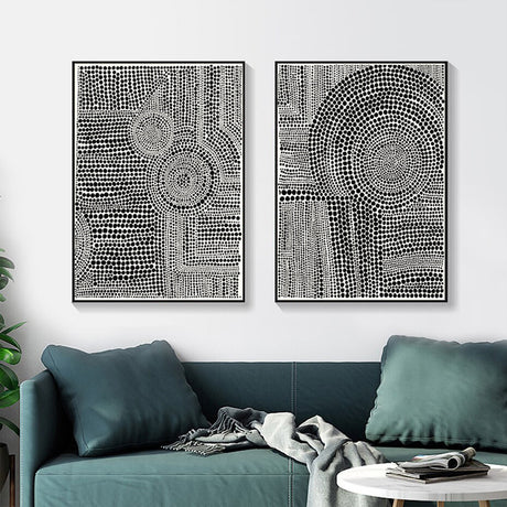 Clustered Dots — Framed 2-Panel Modern Abstract Canvas Set — Allure Home Collections