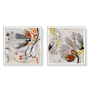 Bruges spring floral framed canvas wall art in a bright room